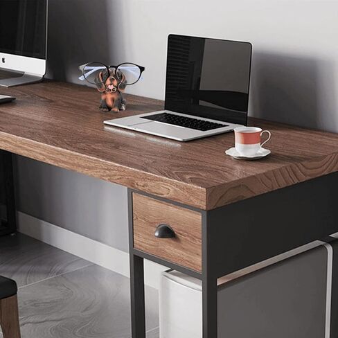 Puppy Dog Glasses Holder Stand Eyeglass Stand - Home Office Decorative Glasses Accessories (White Black) in Kuwait