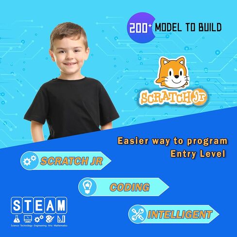 makerzoid 200-in-1 Scratch Jr Coding Robot Kit - STEM Smart Robot Premium Educational Toy - Junior Programming Learning Kit - DIY Robotics Kit for Kids in Saudi Arabia