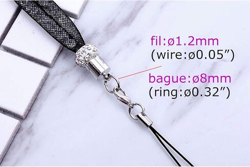 Lanyard with Pompom and Fishnet Tube Filled with Sparkly Rhinestones,Bling Wrist Strap for Phone,Camera,ID Badge and USB Key,Short-Pink in Saudi Arabia