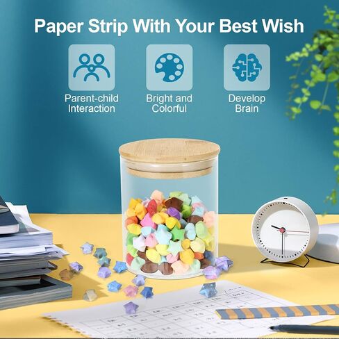 2160 Sheets Stars Paper Strips, 4 Packs Double Side Origami Star Paper, Folding Paper Strips, Lucky Star Strips Paper, Star Origami Paper for Kids DIY School/ Hand Craft in Saudi Arabia