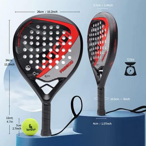 IANONI Padel Racket Carbon Fiber Surface with EVA Memory Flex Foam Core Padel Tennis Racquets Paddle Tennis Racket in Saudi Arabia