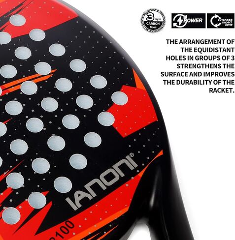 IANONI Padel Racket Carbon Fiber Surface with EVA Memory Flex Foam Core Padel Tennis Racquets Paddle Tennis Racket in Saudi Arabia