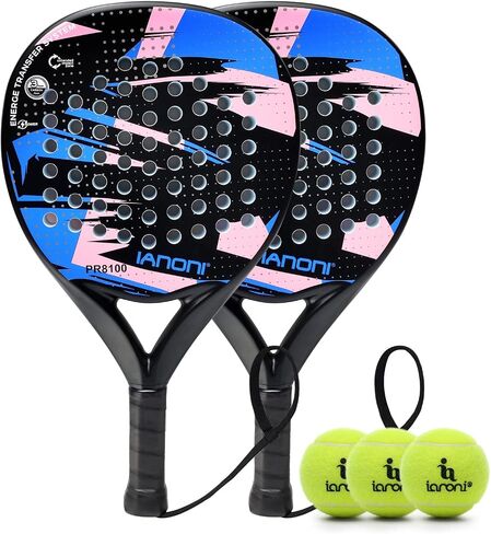 IANONI Padel Racket Carbon Fiber Surface with EVA Memory Flex Foam Core Padel Tennis Racquets Paddle Tennis Racket in Saudi Arabia