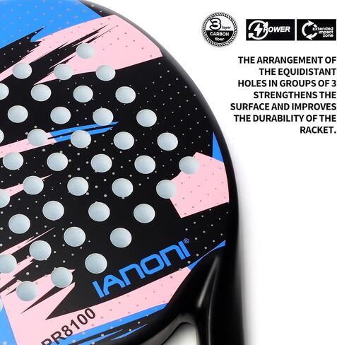 IANONI Padel Racket Carbon Fiber Surface with EVA Memory Flex Foam Core Padel Tennis Racquets Paddle Tennis Racket in Saudi Arabia