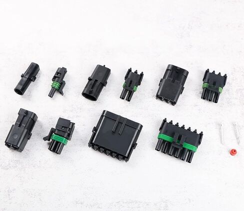 260 قطعة 20 مجموعة من محطات التوصيل الكهربائية للسيارات المقاومة للماء 1/2/ 3/4/ 5/6 ذكر أنثى دبوس 18-14 AWG سلك تسخير شرارة التوصيل موصل محطات التوصيل عدة لسيارة دراجة نارية البحرية in Kuwait