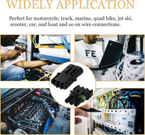 260 قطعة 20 مجموعة من محطات التوصيل الكهربائية للسيارات المقاومة للماء 1/2/ 3/4/ 5/6 ذكر أنثى دبوس 18-14 AWG سلك تسخير شرارة التوصيل موصل محطات التوصيل عدة لسيارة دراجة نارية البحرية in Kuwait