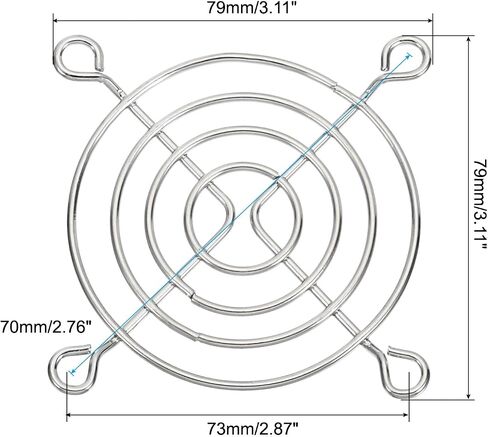 PATIKIL 79mm Filter Grill with Screws, 10 Pack Chrome Plated Iron Frame Ventilator Grill Protector Mesh Dustproof Case Cover for Computer, Fan, Silver Tone in Saudi Arabia