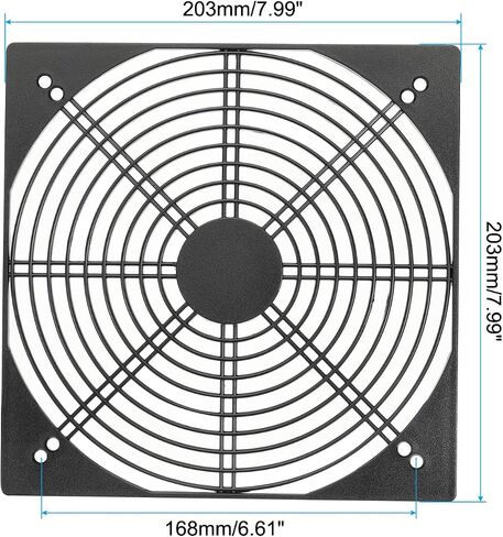 PATIKIL 203mm Computer Fan Filter Grill with Screws, 2 Pack ABS Plastic Frame Ventilator Grill Protector Mesh Dustproof Case Cover for Computer, Fan, Black in Saudi Arabia