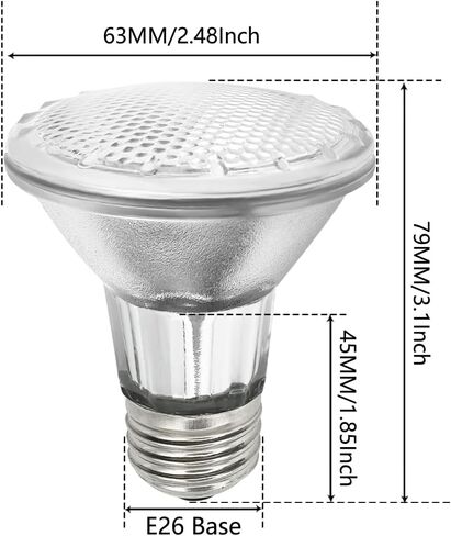 Par20 Bulbs, 2 Pcs 120V 50W Par20 Flood Light Bulbs, E26 Medium Base Long Lasting Life High Output Reflector Flood Lights -Warm Light in Saudi Arabia