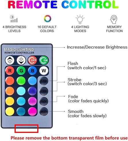 4 Pack RGB Color Changing Light Bulbs with Remote,RGBW LED Light Bulbs,9W Warm White 6500K,16 Color Multicolor A19 E27 Dimmable Memory Function,for Home Decoration,Stage,Bar,Party in Saudi Arabia