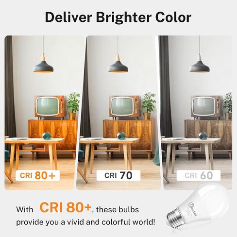 A19 LED Light Bulb, 100W Equivalent Light Bulbs, 15W 5000K Daylight, 1500 Lumens, Non-Dimmable LED Bulb, E26 Standard Base for Indoor and Outdoor, ETL Listed, 6-Pack in Saudi Arabia