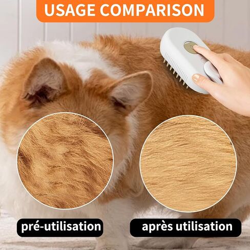 HERFST Steamy Cat Brush Pro, Upgraded 3 in 1 Cat and Dog Steam Hair Brush for Massaging and Cleaning Shedding Pets, Steamy Pet Hair Brush with Steam. in Saudi Arabia
