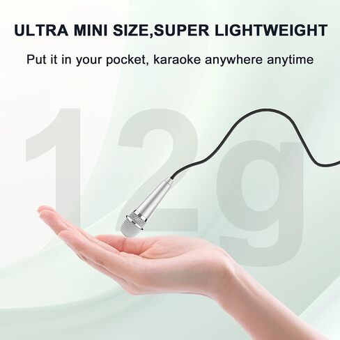 RICHUPON Mini Microphone for iPhone iPad, Portable Karaoke ASMR Mic with Stand for Voice Video Recording Singing/Vlogs/Podcasting Tiktok/You Tube(Silver) in Kuwait