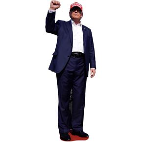 Donald Trump 2024 Cardboard Cutout, Trump for President Red Hat Standup, Trump Cutout 6 Feet Life Size StaIndee, Fist Bump, Coroplast in Kuwait