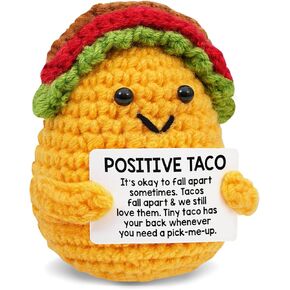 الدعم العاطفي أفخم الكروشيه تاكو، الرعاية الذاتية ملهمة الحصول على هدايا عيد ميلاد جيدة للنساء الرجال صديق أمي ابنة لها شقيقة زميل العمل، لطيف ديكور مكتب المنزل مكتب، إيجابية الكروشيه الحيوان تاكو in Kuwait