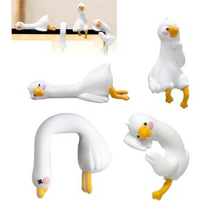 4 قطع ديكورات كمبيوتر على شكل بطة كسولة، ديكور شاشة الكمبيوتر، ديكورات كمبيوتر لطيفة ثلاثية الأبعاد، تماثيل أوزة لطيفة صغيرة لمكتب المكتب، لوحة قيادة السيارة، ديكور داخلي للمهرجانات in Kuwait