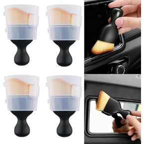 طقم تنظيف داخلي للسيارة مكون من 4 قطع، مجموعة فرش غبار بفتحة تهوية مع شعيرات كثيفة وغطاء من الدرجة الأولى، تصميم كلاسيكي، أدوات تفصيلية لمنفذ التيار المتردد التلقائي مع غطاء in Kuwait