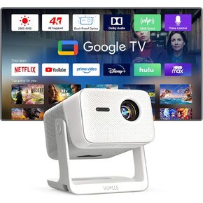 【3000 ANSI Official Licensed Google TV】4K Smart Projector with WiFi and Bluetooth, VOPLLS Outdoor Projectors with Dolby/Auto Focus, Portable Movie Phone Wireless Gaming Wifi Proyector for Bedroom/Home in Kuwait
