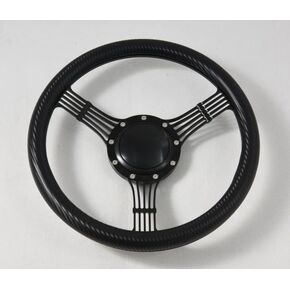 Flashpower 14'' Billet Banjo Half Wrap Steering Wheel with 9 Bolts 2'' Dish and Horn Button (Black) in Saudi Arabia