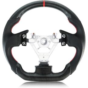 Hydro-Dip Carbon Fiber Steering Wheel D-shaped Nappa Perforated Leather Flat-bottom Steering Wheel for Infiniti G35 2003-2007 in Kuwait