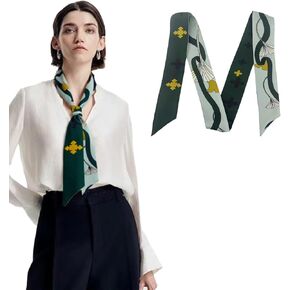 وشاح حريري التوت للنساء 2 بوصة × 41.3 بوصة، منديل رباط شعر، شريط حقيبة يد، هدية إكسسوار عصرية in Kuwait