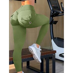 Workout Cargo Leggings with Pockets for Women Hidden Scrunch Butt Lifting Leggings Gym Yoga Pants in Kuwait
