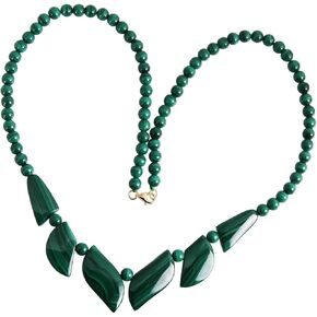 قلادة من أحجار الملكيت الطبيعية S925 قلادة من أوراق الملكيت الطبيعية in Kuwait