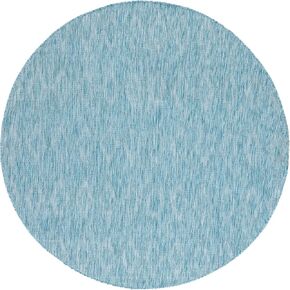 SAFAVIEH Courtyard Collection 4' Round Aqua CY8522 Indoor/ Outside Waterproof Easy cleansingPatio Backyard Mudroom Area Mat in Saudi Arabia