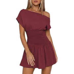 Womens Summer Mini Dresses 2026 Casual Sexy Off The Shoulder A Line Dress for Party Cocktail Vacation Graduation in Kuwait
