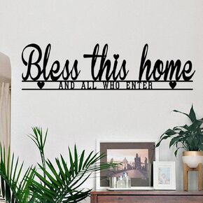 AHYS God Bless This ديكور جدار المنزل ريفي معدني علامة المنزل المسيحية يسوع ديكورات للمزرعة مدخل غرفة المعيشة المطبخ غرفة الطعام in Kuwait