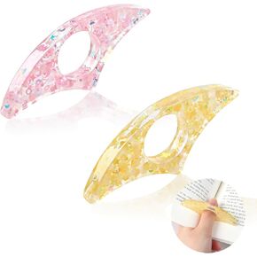 Book Page Holder, Thumb Page Holder for Reading, 2 Pcs Handmade Dried Flower Resin Bookmark, Thumb Ring Pages Holders Books Opener Holders Reading Accessories for Teachers Readers Book Lovers Gifts in Saudi Arabia