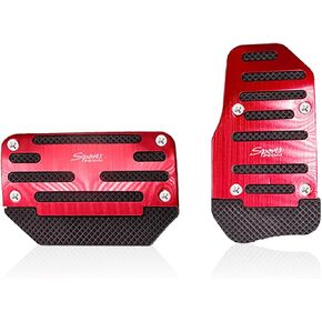 2 PCS Anti-slip Pedal Covers, Auto Gas and Brake Pedal Covers, Aluminum Alloy Accelerator Clutch Covers, Universal for Car, SUV, ATV (Red #Auto) in Kuwait