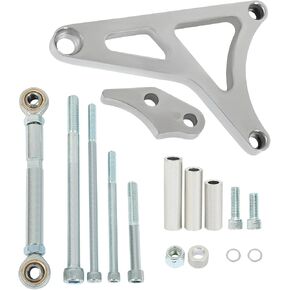 مجموعة دعامة المولد وقضيب التوتر من HECASA متوافقة مع 1968-1993 Ford 289 302 5.0L V8 مجموعة دعامات المولد المصنوعة من الألومنيوم الفضي المصقول in Kuwait