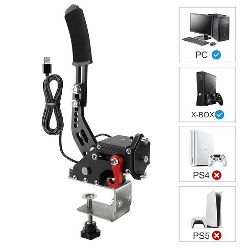 CNSPEED Upgrade 2-in-1 64 Bit USB Handbrake for G920 Compatible With Xbox/Xbox series S/Xbox series X + PC System for Simulated Racing Games with Non-Contact Plus Hall Sensor with Clamp Black+Red in Kuwait
