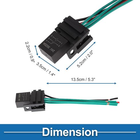 5 Pins 30A 24V Auto Relay W/Harness Sockets Waterproof Car Relay Black 1 Pc in Saudi Arabia