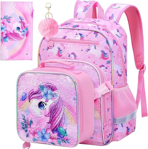 KLFVB 3PC Bookbag for Kids, Boys Truck Backpack Set with Clip-On Lunch Bag, Water Resistant Preschool Backpacks for Elementary - Dynamic Dual-Truck Blue in Saudi Arabia