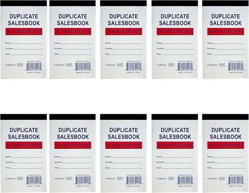 10 عبوات صغيرة من كتب المبيعات، فاتورة إيصال الطلب، نسخة بدون كربون، 50 مجموعة 3.5 بوصة × 5.5 بوصة (930-3.5X5.5) in Saudi Arabia