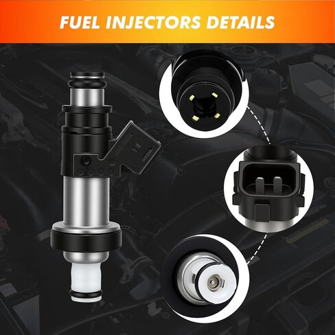 1999-2001 4Pcs Fuel Injectors Compatible for Honda CR-V EX, LX 1999-2001, for Honda CR-V SE 2000-2001 2.0L B20Z2 Replace 06164-PCA-000 06164PCA000 in Saudi Arabia