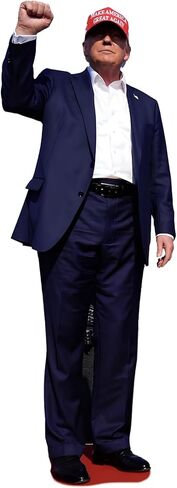 Donald Trump 2024 Cardboard Cutout, Trump for President Red Hat Standup, Trump Cutout 6 Feet Life Size StaIndee, Fist Bump, Coroplast in Kuwait