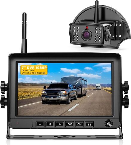 RV Wireless Backup Camera Plug and Play: Pre-Wired for Furrion System Recording Back Rear View Camera Easy Setup for Truck Trailer Motorhome Night Vision HD 1080P 7'' Monitor Split Screen Xroose CW7 in Saudi Arabia