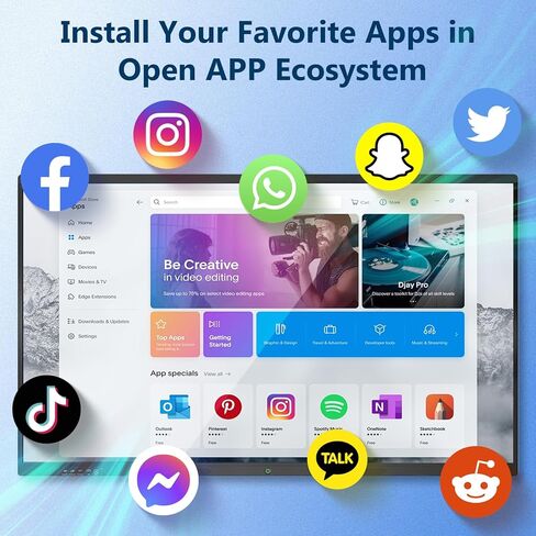 سبورة ذكية، 65 بوصة، شاشة بيضاء تفاعلية 4K تعمل باللمس مدمجة في كاميرا فائقة الوضوح، نظام بيئي مفتوح للتطبيق، عرض رقمي، سبورة بيضاء ذكية إلكترونية للفصل الدراسي والمكتب المنزلي in Kuwait
