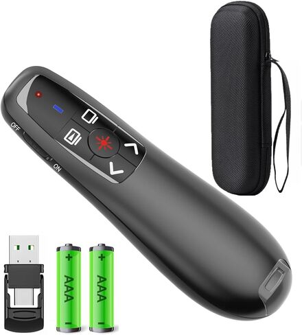Presentation Clicker with Case Storage, Wireless Presenter Remotes with USB-A&C Receiver,Suitable for Both Desktop Computers and laptops, Mac Keynote,Including Batteries and Storage Bag,LBBYDDLL in Saudi Arabia