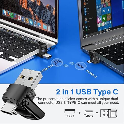 Presentation Clicker with Case Storage, Wireless Presenter Remotes with USB-A&C Receiver,Suitable for Both Desktop Computers and laptops, Mac Keynote,Including Batteries and Storage Bag,LBBYDDLL in Saudi Arabia