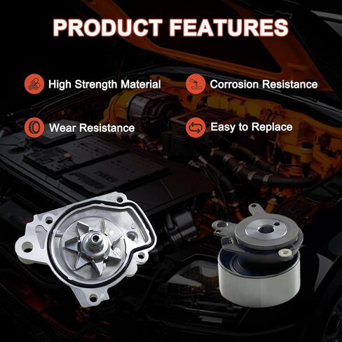 مجموعة حزام التوقيت مع مضخة مياه متوافقة مع Honda Civic SOHC L4 1.7L 2001 2002 2003 2004 2005 استبدال # TCKWP312 TBK312 in Kuwait