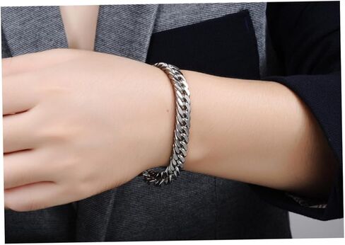 LIFKOME Metal Bracelet Hip Hop Bracelets Stainless Steel Bracelets for Men Women Bracelet Link Bracelet Mens in Saudi Arabia
