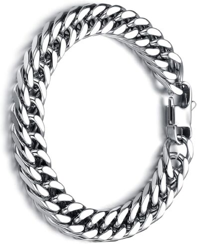 LIFKOME Metal Bracelet Hip Hop Bracelets Stainless Steel Bracelets for Men Women Bracelet Link Bracelet Mens in Saudi Arabia