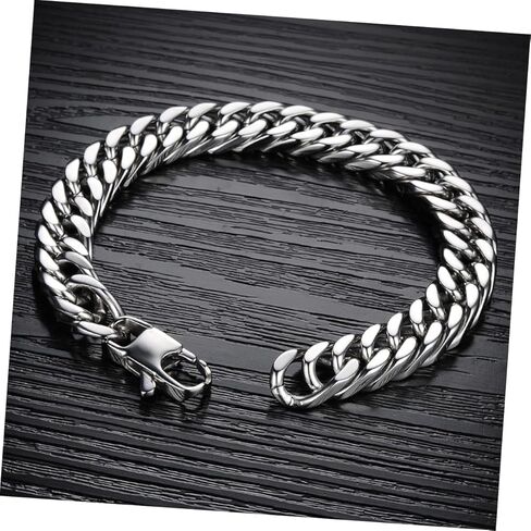LIFKOME Metal Bracelet Hip Hop Bracelets Stainless Steel Bracelets for Men Women Bracelet Link Bracelet Mens in Saudi Arabia