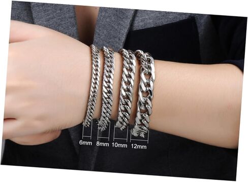 LIFKOME Metal Bracelet Hip Hop Bracelets Stainless Steel Bracelets for Men Women Bracelet Link Bracelet Mens in Saudi Arabia
