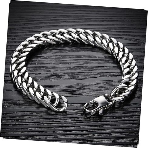 LIFKOME Metal Bracelet Hip Hop Bracelets Stainless Steel Bracelets for Men Women Bracelet Link Bracelet Mens in Saudi Arabia
