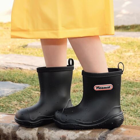 Kids Rain Boots Waterproof Ankle Rubber Fishing Boots for Boys Girls, Lightweight Non-Slip Hiking Chelsea Toddler Rain Shoes , Easy Pull-On Child Short Water Boots for Outdoor Play Boating,Camping in Saudi Arabia